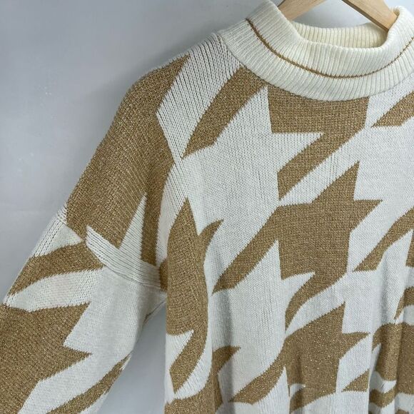 Vintage 80’s Dana Scott Women’s Boxy Fit Pullover Sweater White Gold Large - Picture 8 of 8